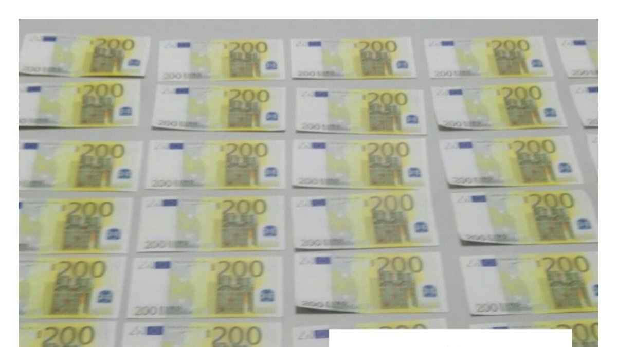Billetes falsos incautados por la Policía Local.