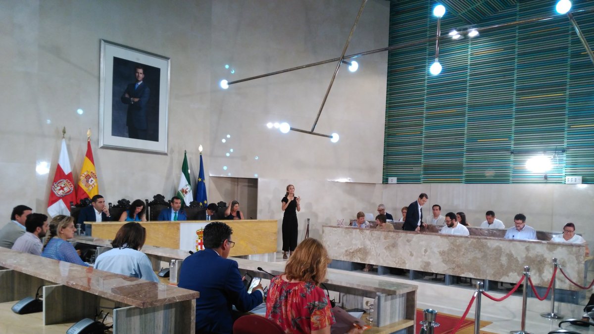 Imagen del Pleno celebrado esta mañana en el Ayuntamiento.