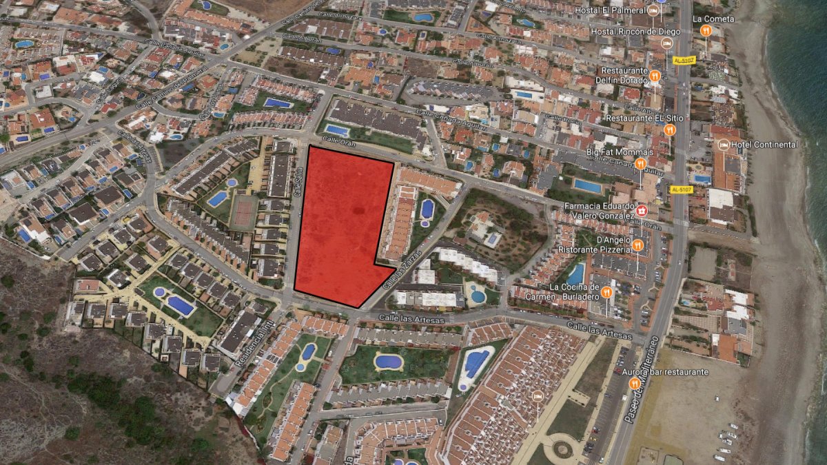 La parecela (sombreada) se encuentra en la zona de El?Palmeral (imagen de Google Maps)