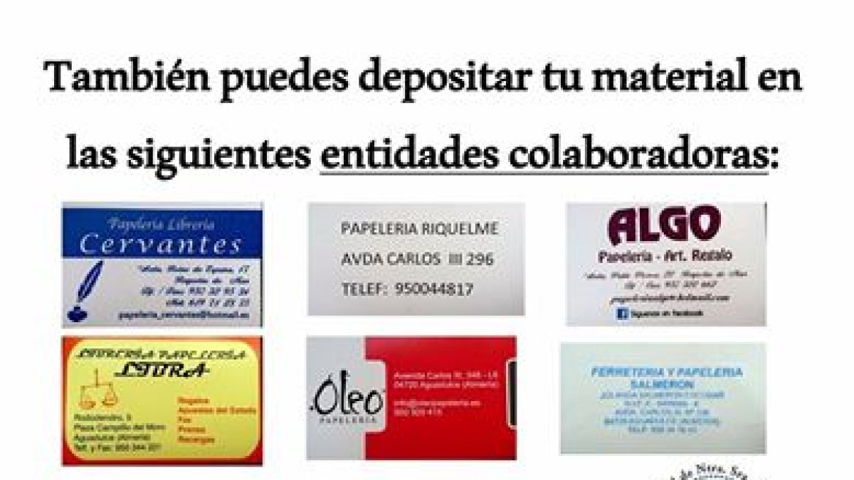 Los establecimientos participantes donde también se puede colaborar