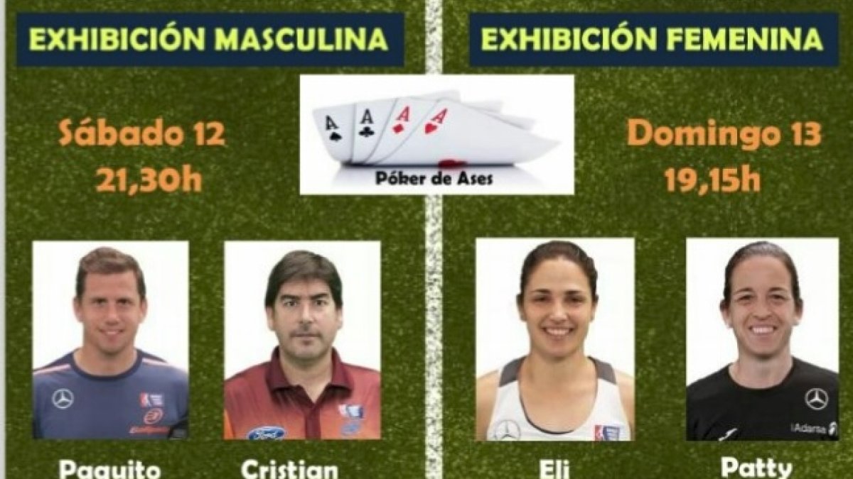 El cartel de los partidos de exhibición.