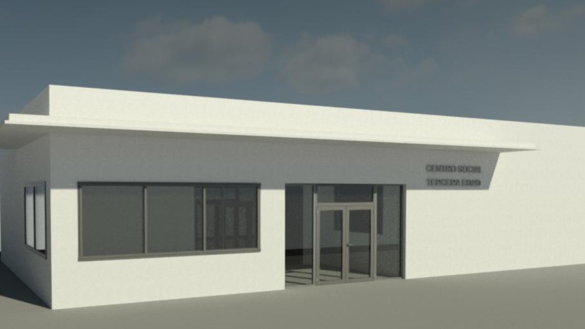 Vista 3D del Centro de la Tercera Edad de Huércal.