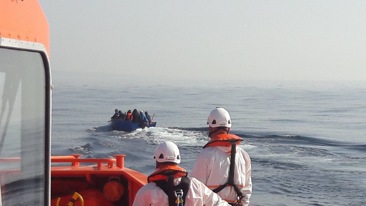 Efectivos de Salvamento Marítimo en una actuación del miércoles.