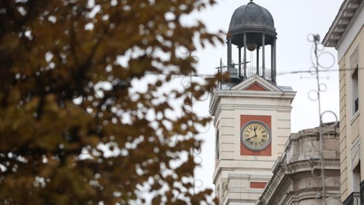 Imagen del reloj de la Puerta del Sol.