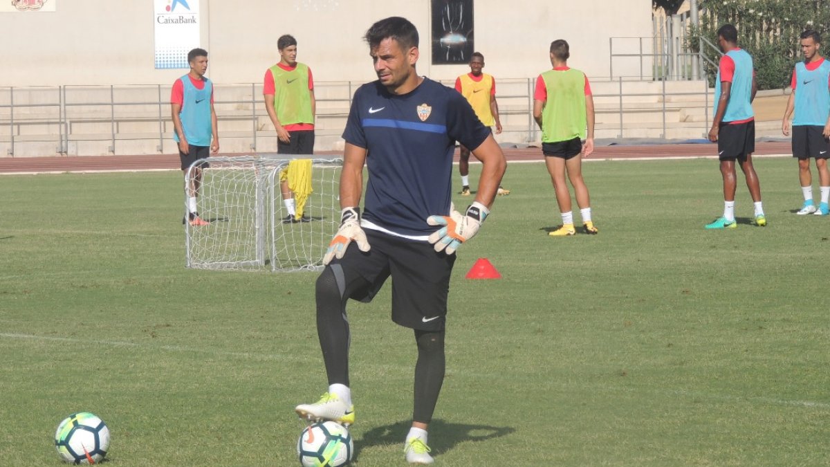 René, en el entrenamiento de este martes.
