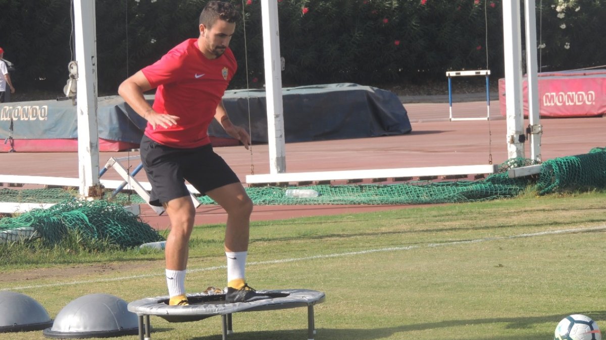 Juan Muñoz, este miércoles en el campo Anexo.