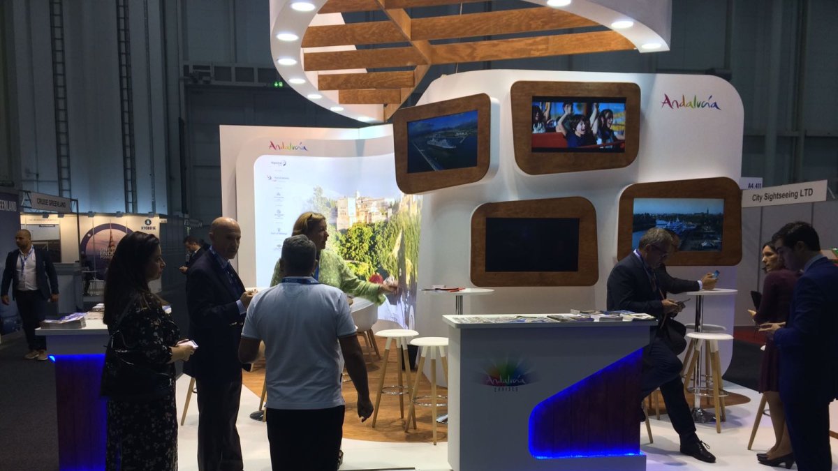 Estand de Andalucía con presencia de la oferta almeriense en Seatrade.