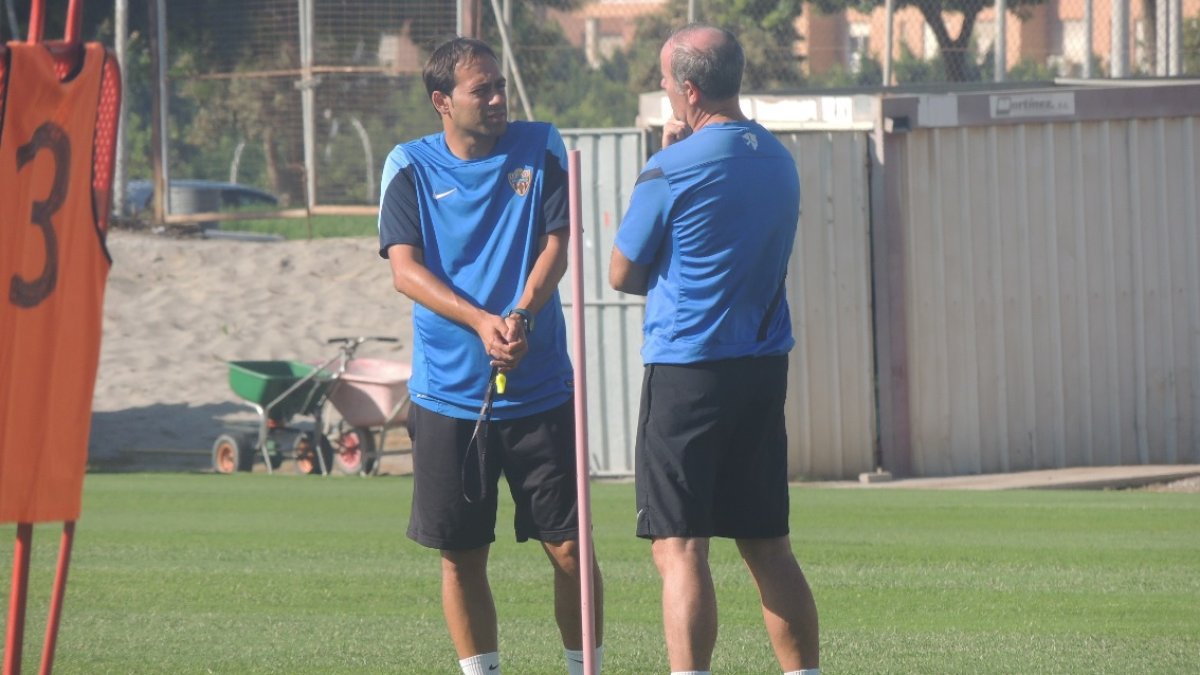 Fran Fernández, en el entrenamiento de este lunes.