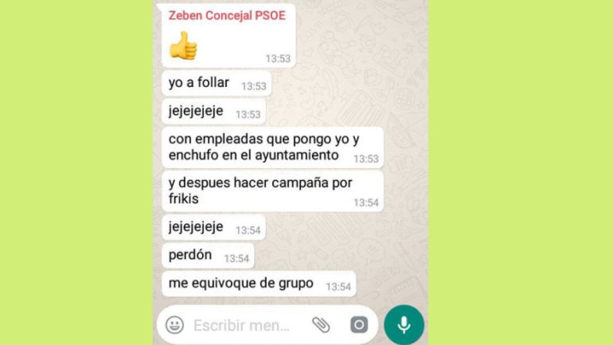 Mensaje de Zebenzui González / CADENA SER