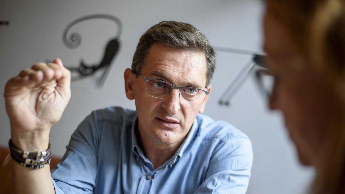 José Luis Sánchez Teruel aspirante a la reelección como secretario provincial del PSOE, durante un momento de la entrevista en el centro de la capita