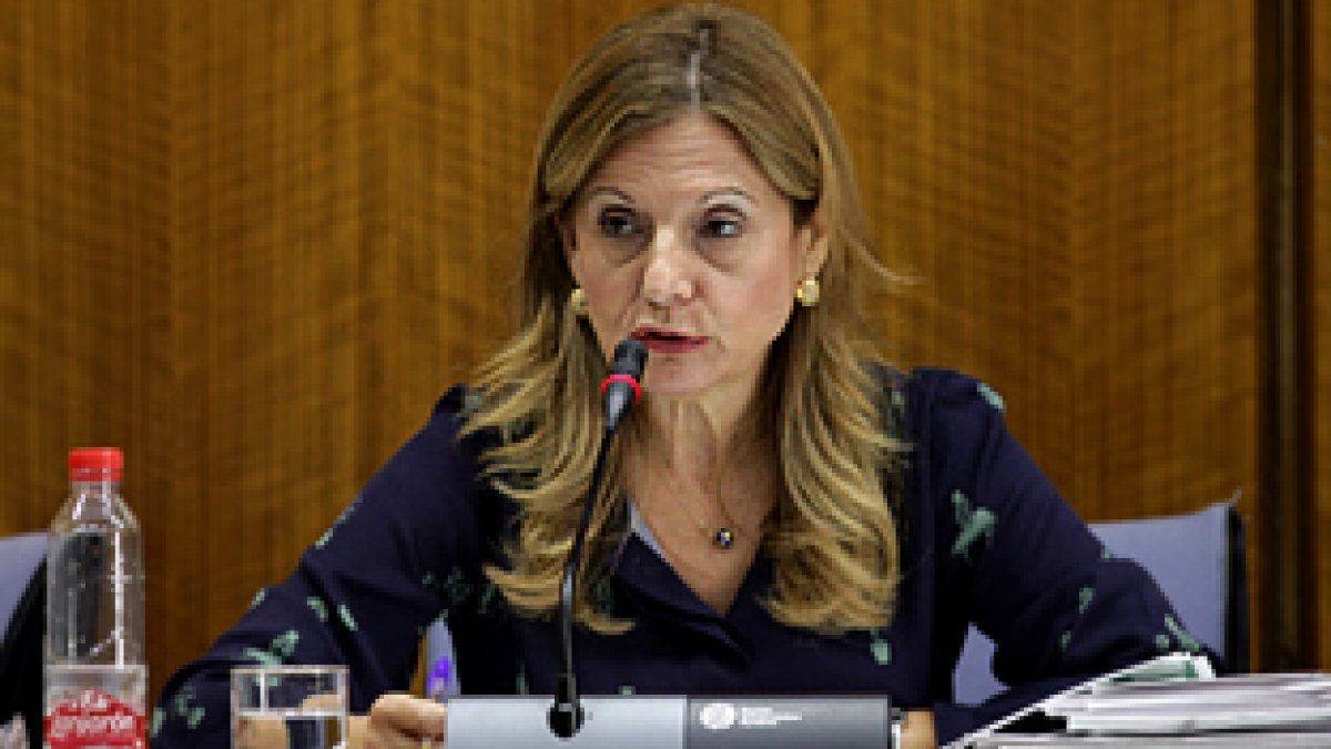 Marina Álvarez, ayer en la comisión de Salud del Parlamento andaluz.