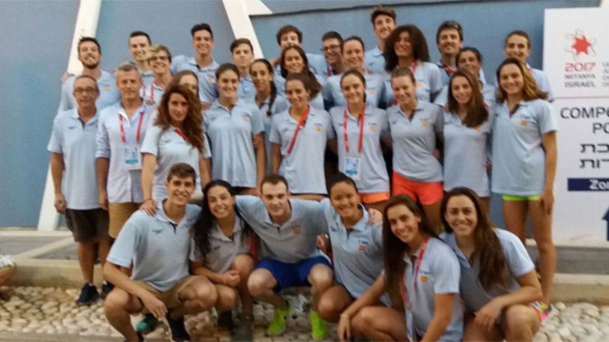Selección Española junior en Israel con Manuel martos y el entrenador José Antonio Romacho.