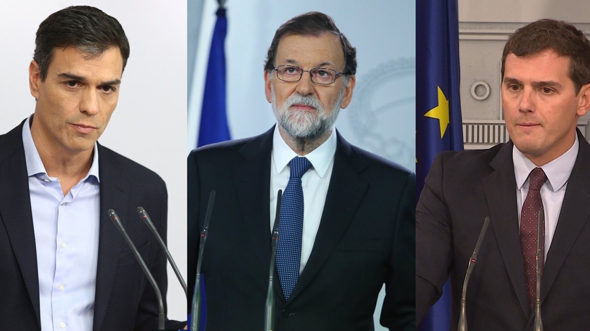 Pedro Sánchez, Mariano Rajoy y Albert Rivera