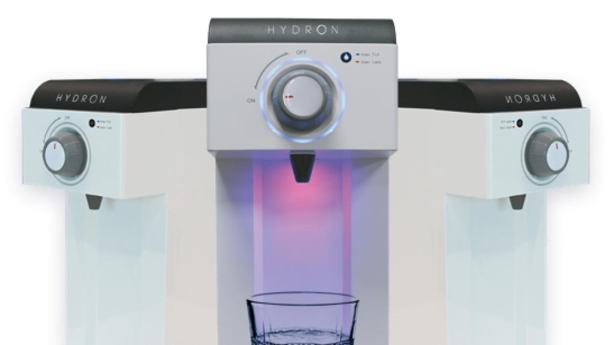 Hydron enriquece el agua con hidrógeno.