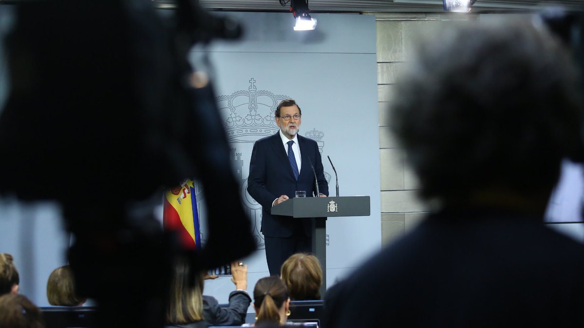 Comparecencia de Mariano Rajoy. / Twitter @marianorajoy