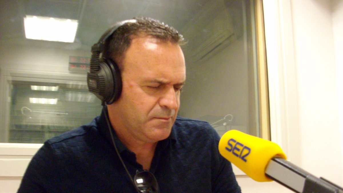 Salmerón analizando la jugada del penalti.