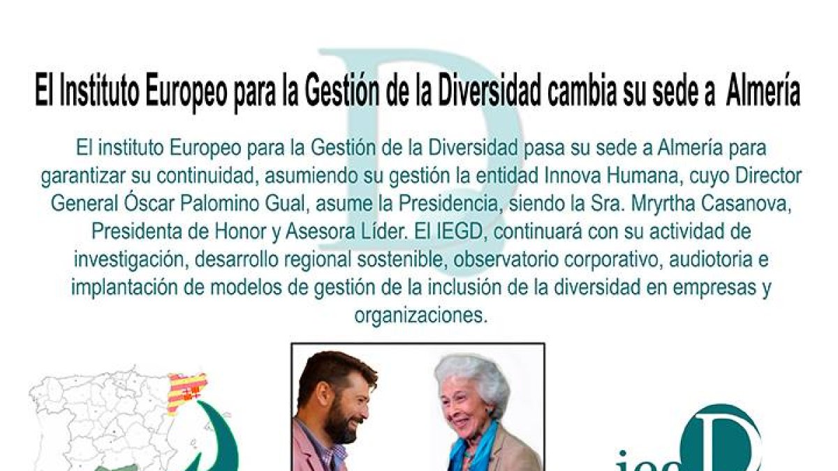 El Instituto Europeo para la Gestión de la Diversidad informa en su web del cambio de sede.