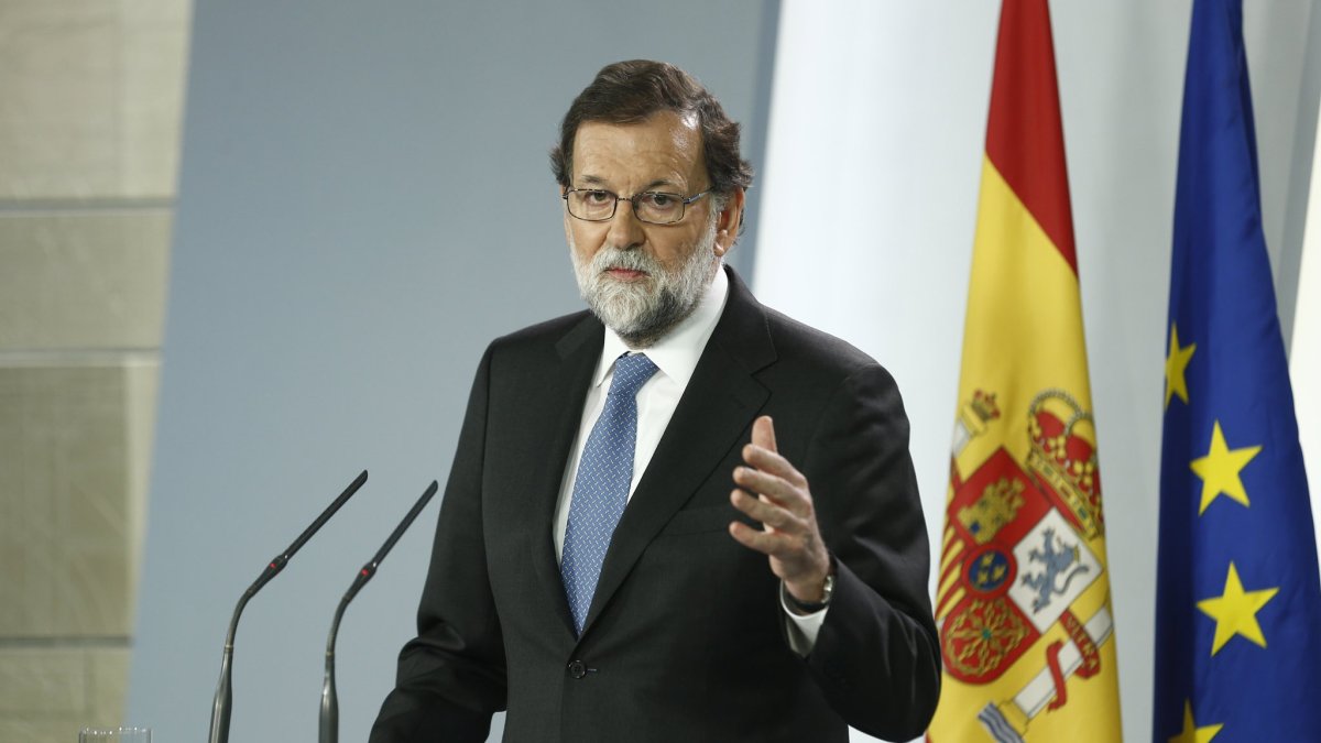 Rajoy, anoche en Moncloa.