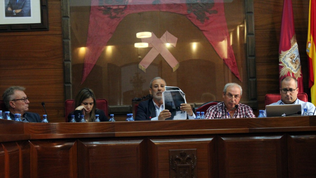 El alcalde muestra imágenes de las deficiencias en la jardinería.