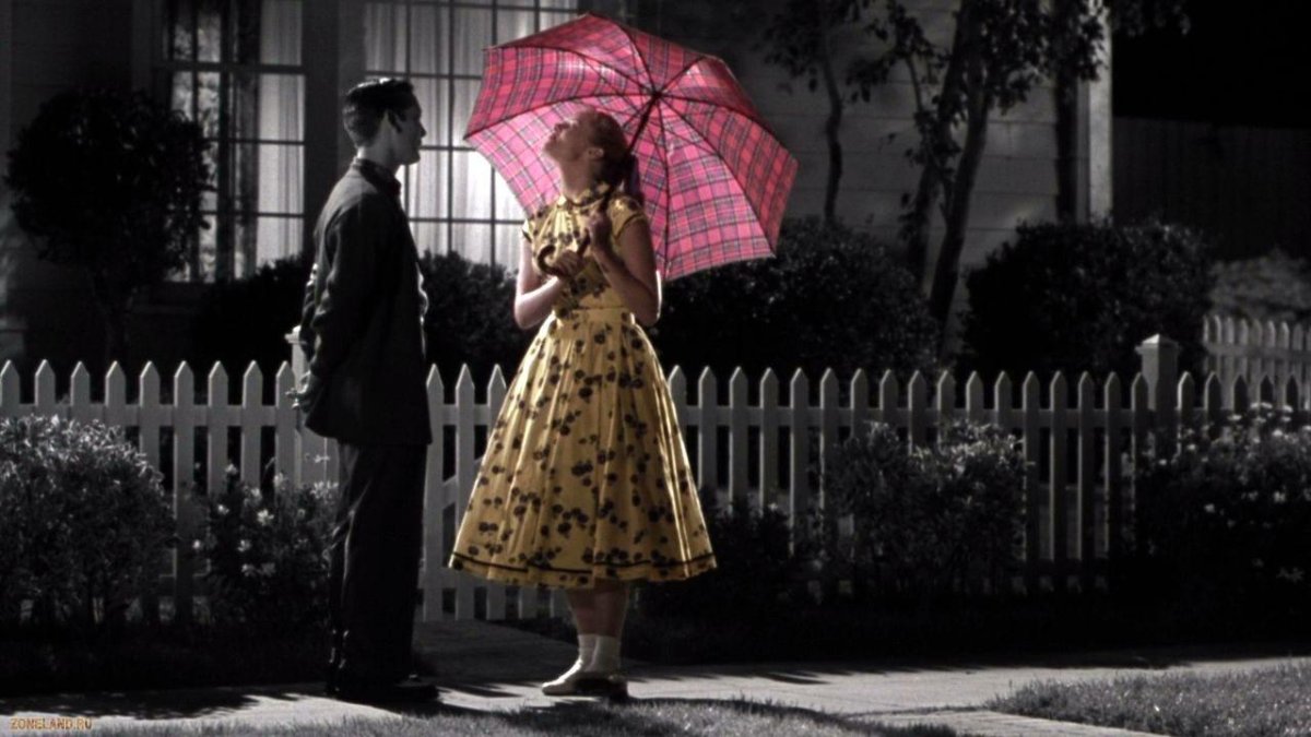 Fotograma de Pleasantville, de Gary Ross con Tobey Maguire y Reese Witherspoon.