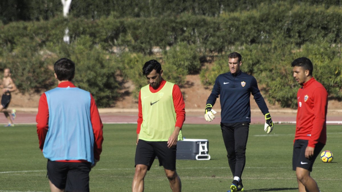 Tino Costa en el entrenamiento de este miércoles.
