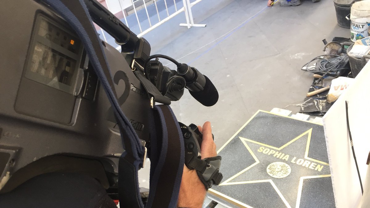 La estrella dedicada a Sophia Loren, aún sin colocar esta mañana. Foto: Manuel Carretero (Canal Sur Almería)