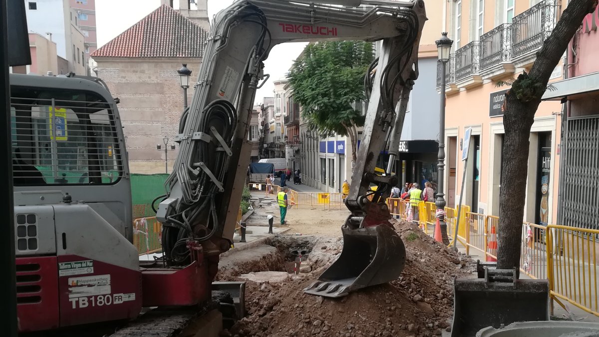 Imagen de las obras en marcha en el momento en el que apareció la muralla