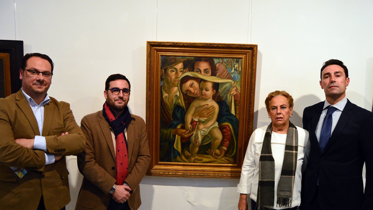 En la inauguración, Juan M. Martín Robles, Carlos Sánchez, Trina Perceval de la Cámara y Jesús Ruz de Perceval.