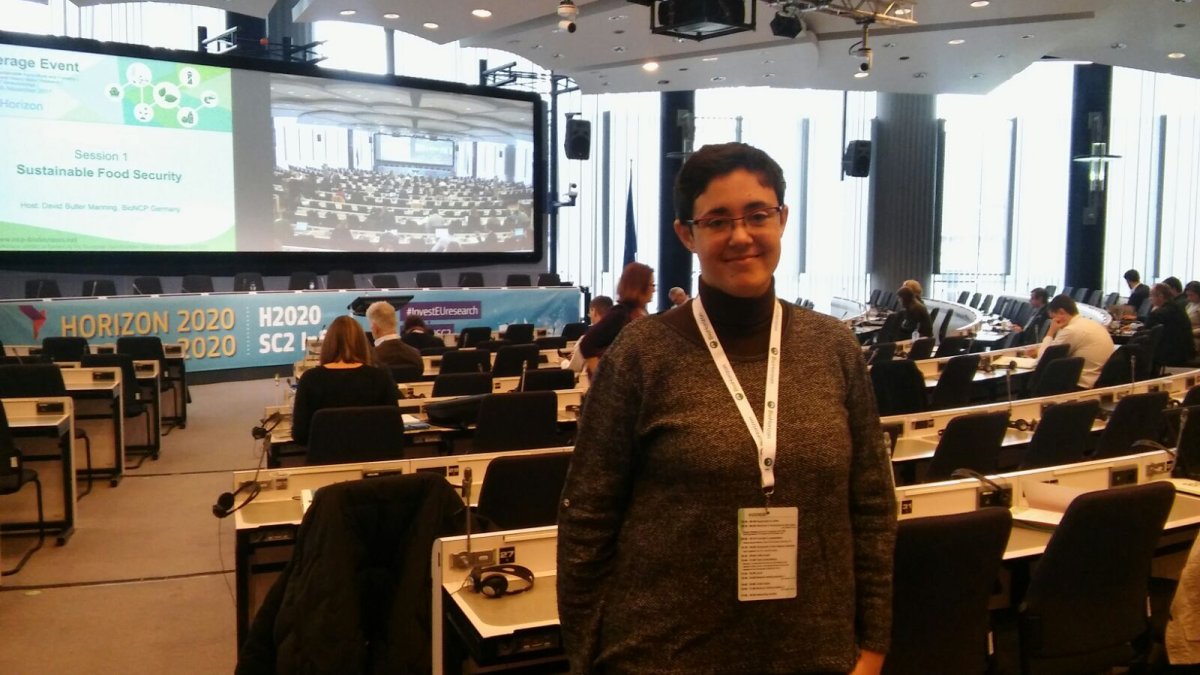 Guadalupe López en la cita Info Day en Bruselas