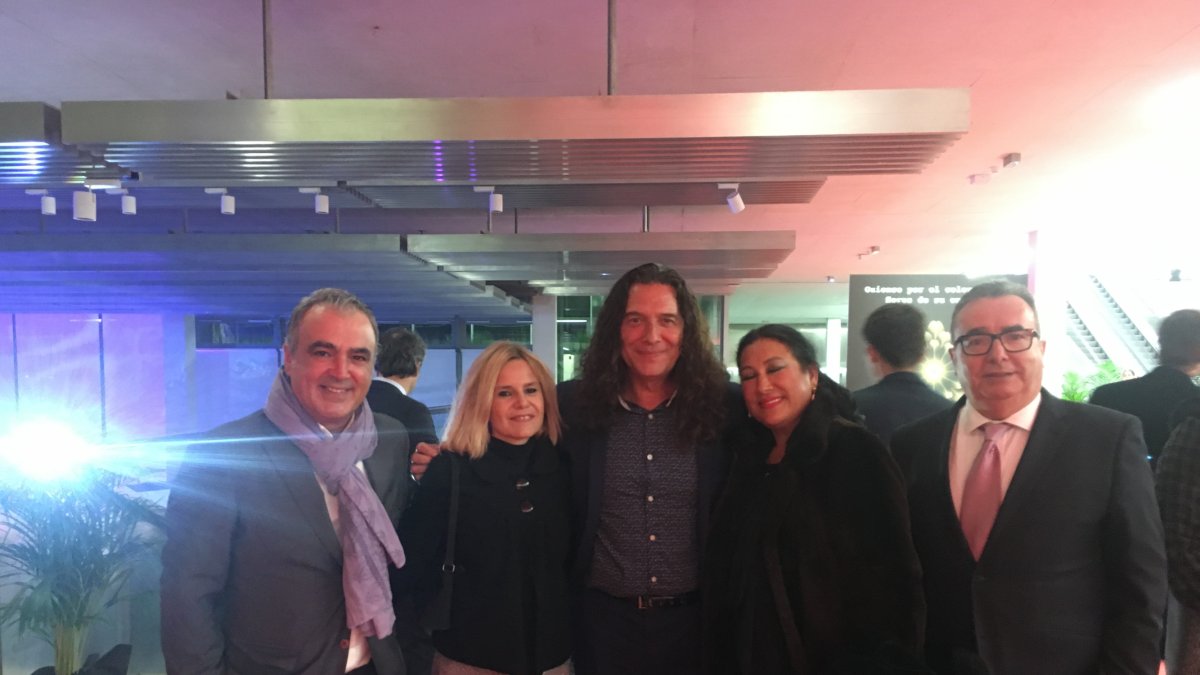 Javier Romero, Eugenia Martínez de Irujo, Tomatito, su mujer y Pedro M. de la Cruz.