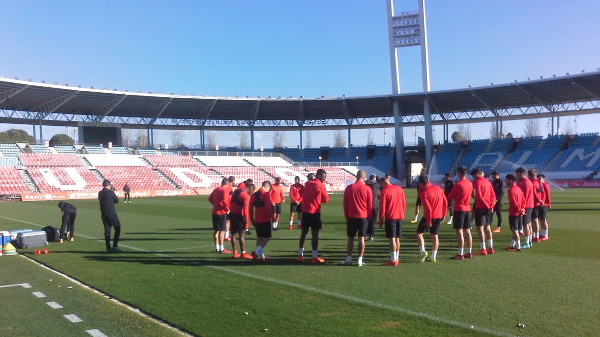 Entrenamiento en el Estadio.