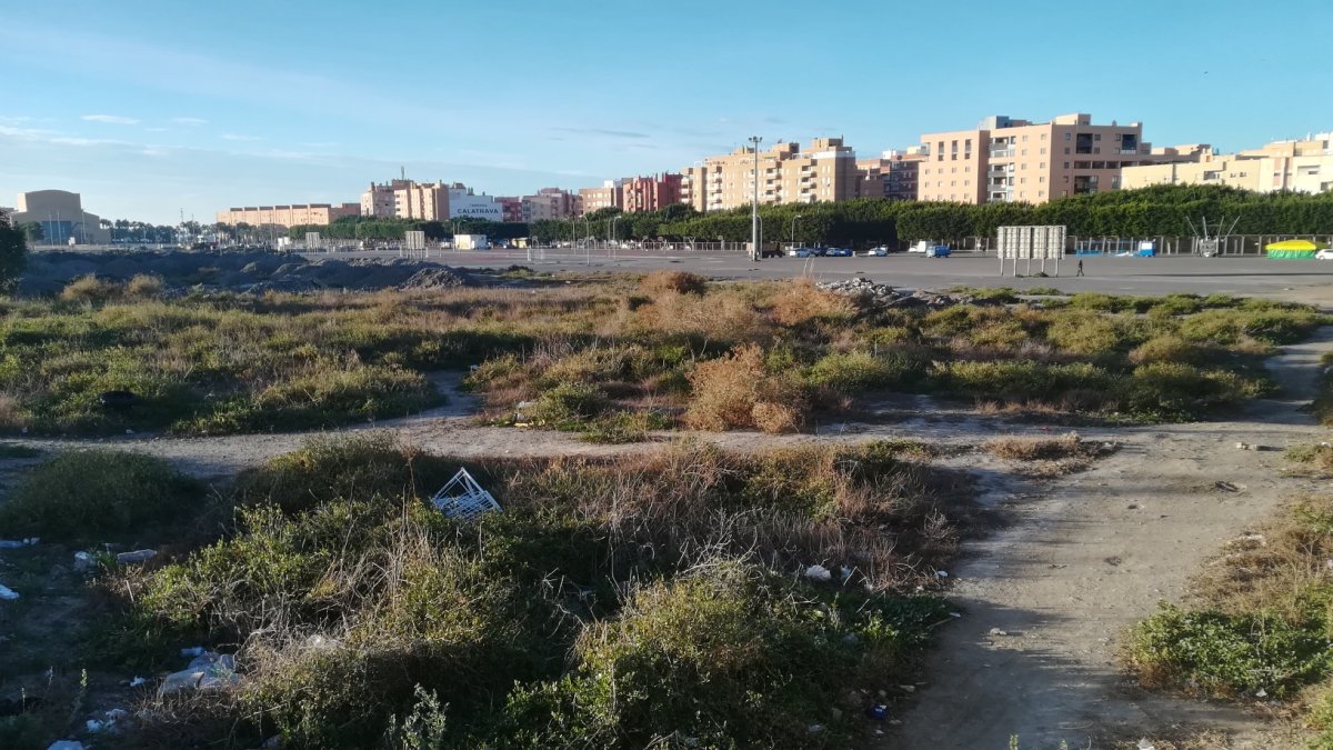 Solar en el que se ejecutará la primera fase de ampliación del Parque de las Familias.