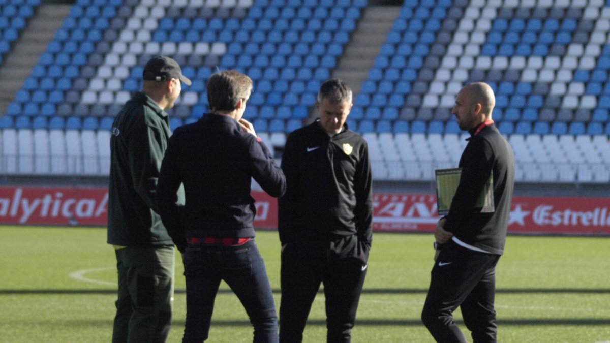 Lucas Alcaraz en el entrenamiento de este jueves.