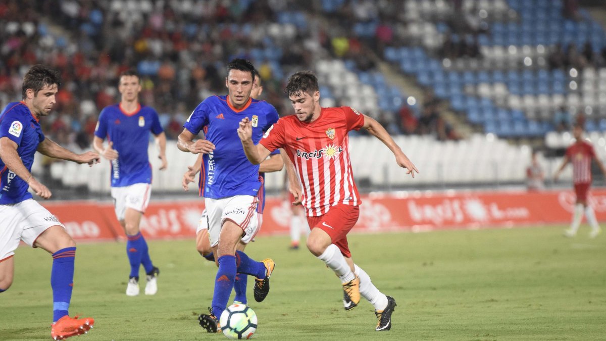 Pozo en el partido ante el Oviedo.
