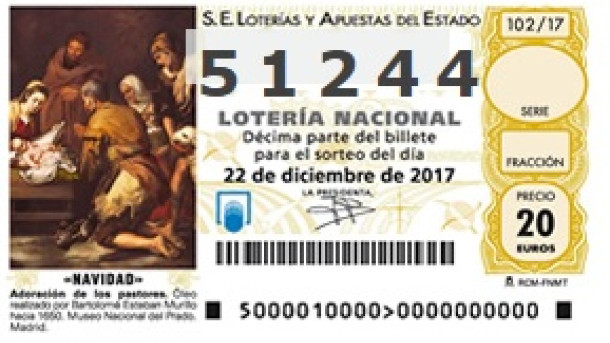 Número premiado con el segundo premio.