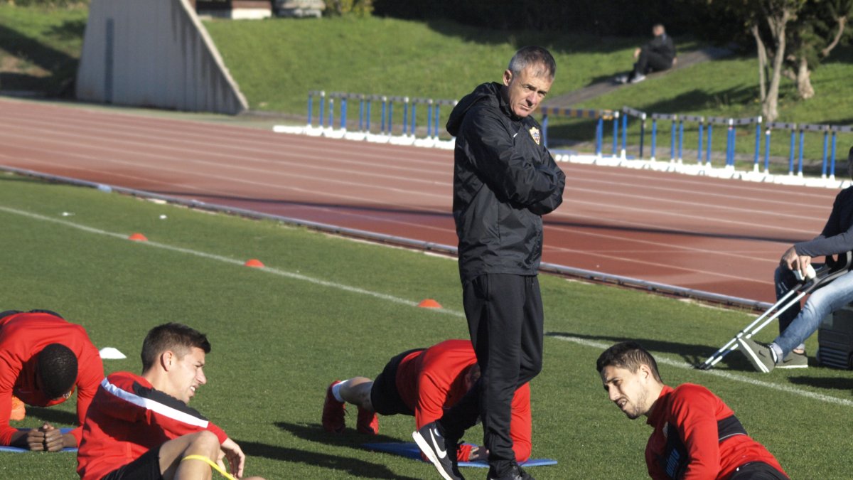 Lucas Alcaraz en el entrenamiento de este martes.