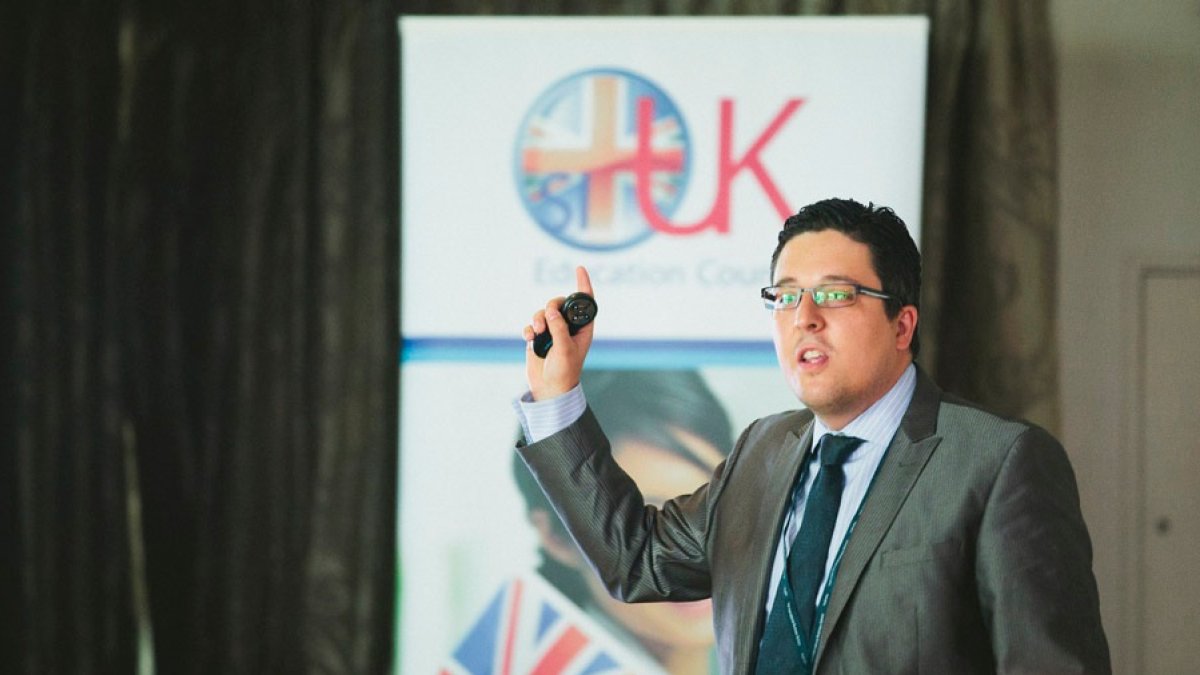 Germán Fernández, durante una charla en Almería. Imagen de archivo.