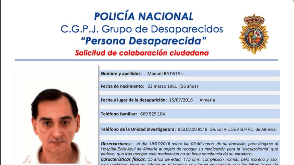 Ficha de Manuel Batista en la web de la Policía Nacional.