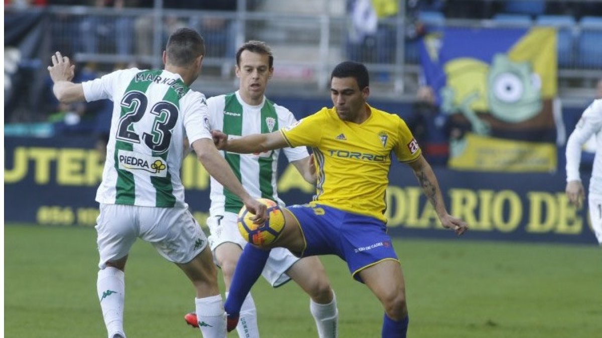 Dani Romera en el partido ante el Córdoba.