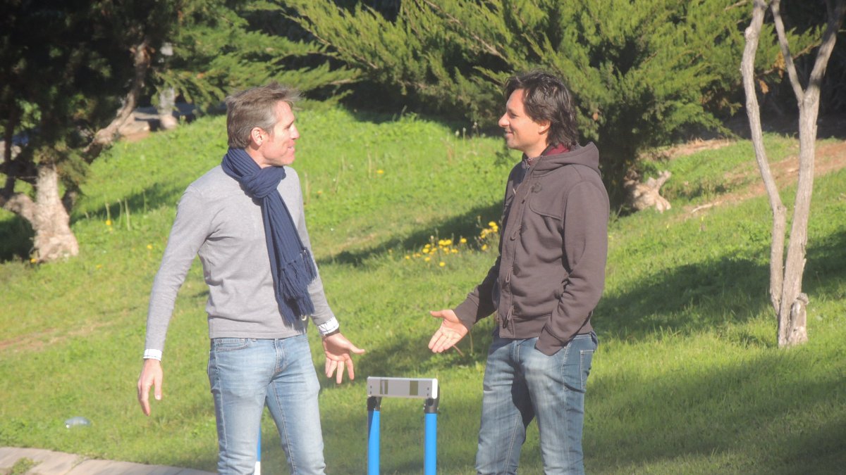 Corona e Ibán Andrés, este martes en el campo Anexo.