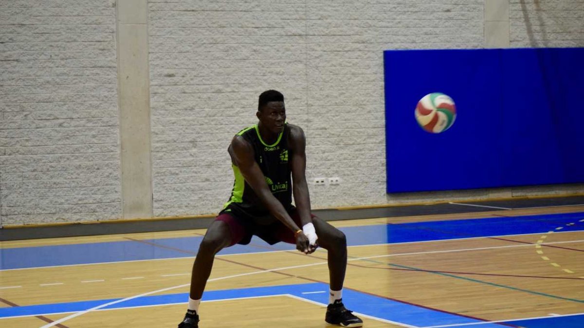 Pascal en la sesión de entrenamiento.
