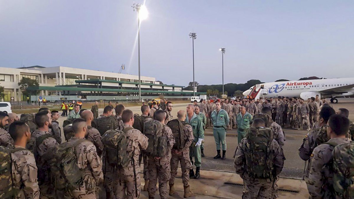Salida de los legionarios en Jerez el 11 de enero