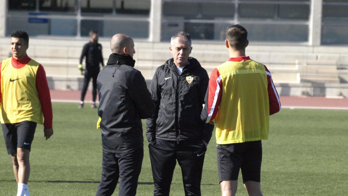 Lucas Alcaraz al término del entrenamiento.