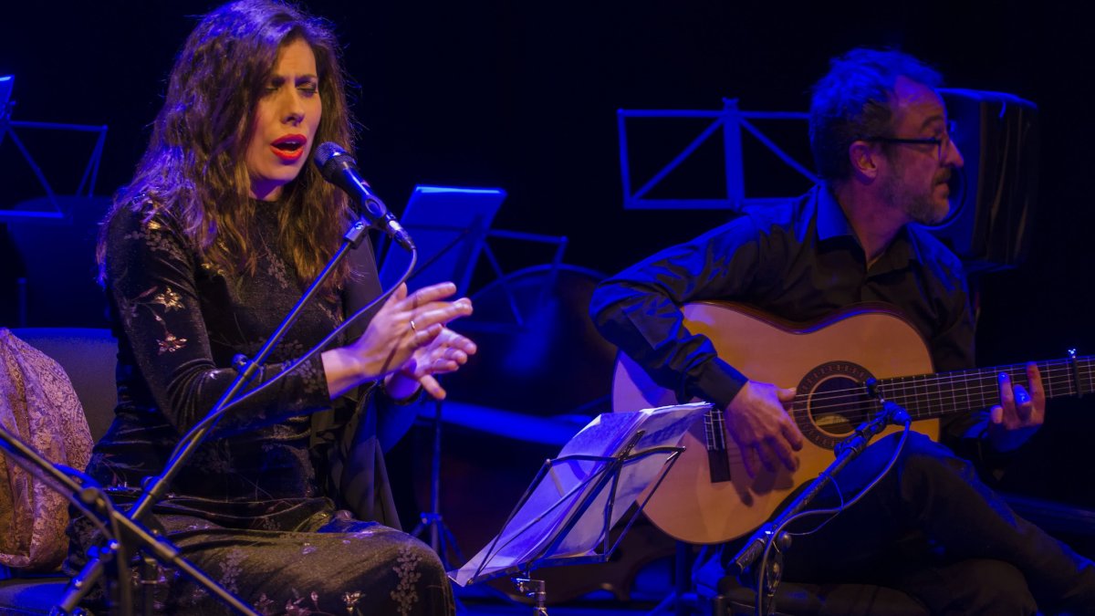 María José Pérez durante su actuación en el Apolo.