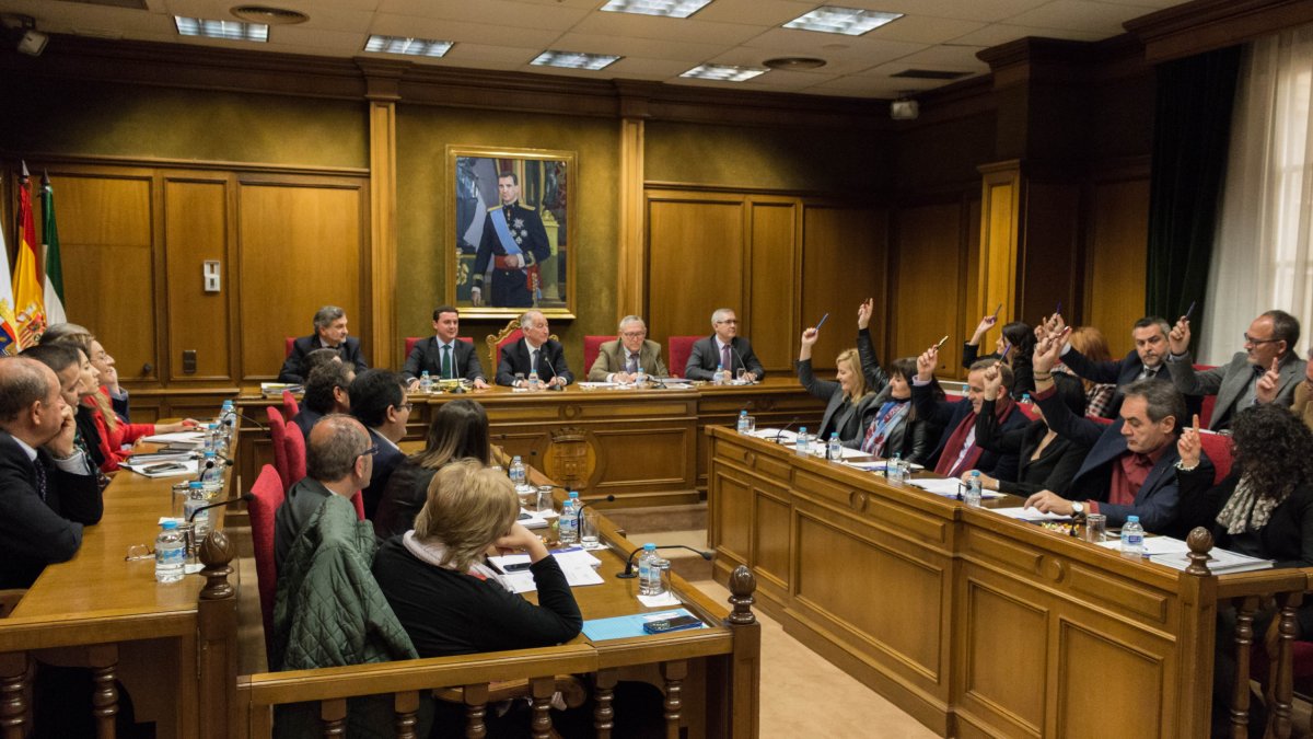 Diputados socialistas y de IU votando el punto sobre el cese de Ángel Escobar.