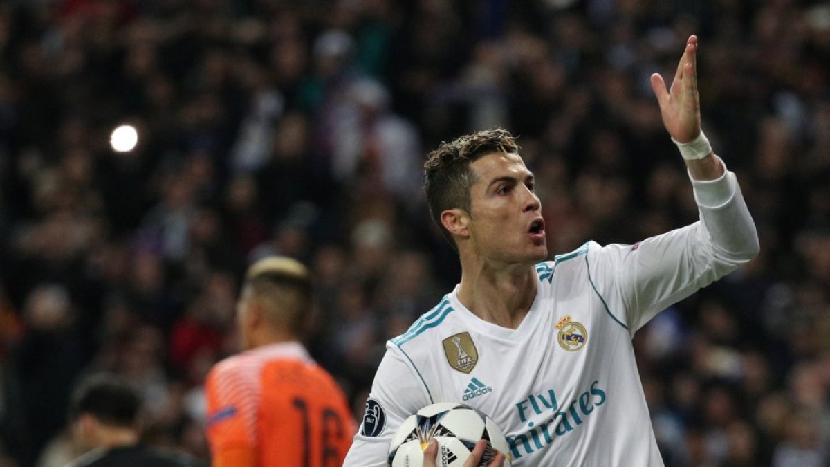 Cristiano Ronaldo celebrando el empate.