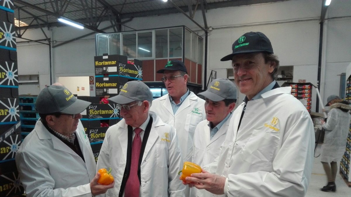 Hernando, en su visita a Hortamar.