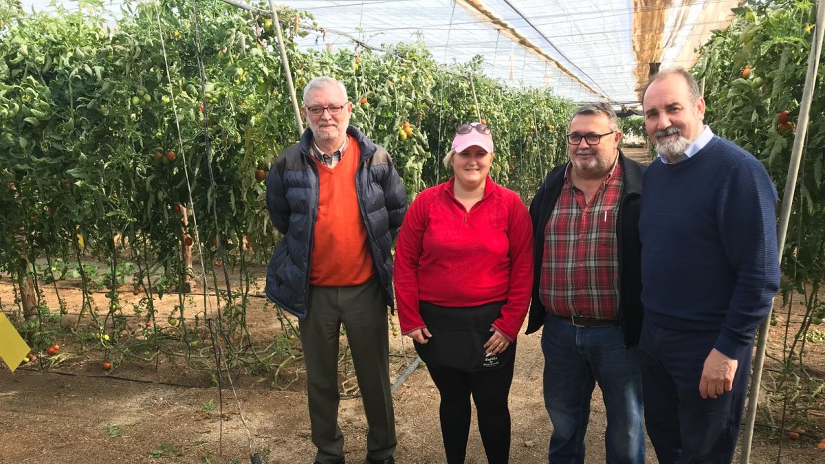 El delegado de Agricultura, Jose Manuel Ortiz, durante su visita a una finca en Roquetas de Mar.