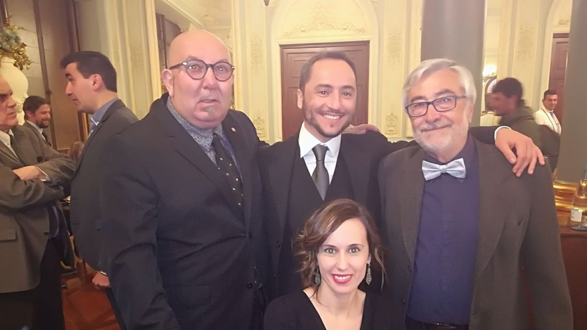 Ricardo Arqueros y Noelia Iglesias, flanqueados por Javier Marchante y Antonio Serrano.