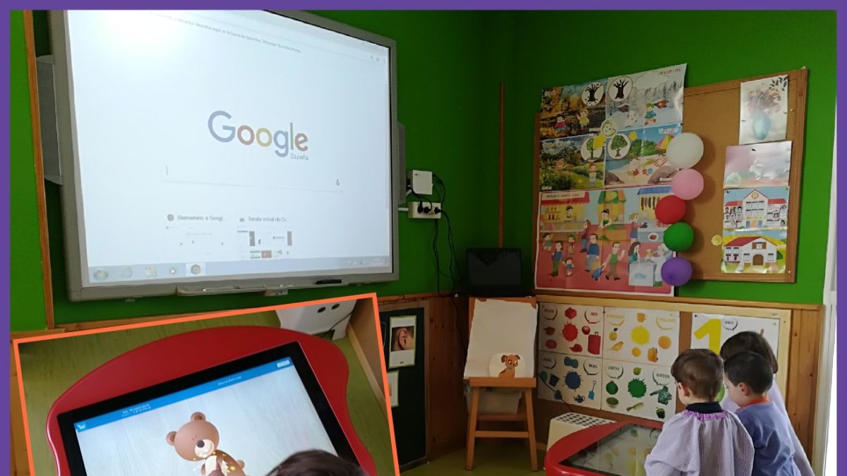 Mesa interactiva y pantalla digital en Escuela Infantil Villablanca